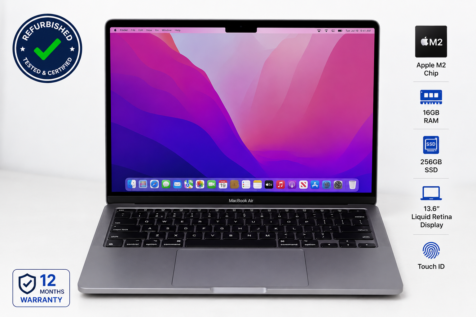Apple MacBook Air (2022) M2 – 16GB RAM | 256GB SSD