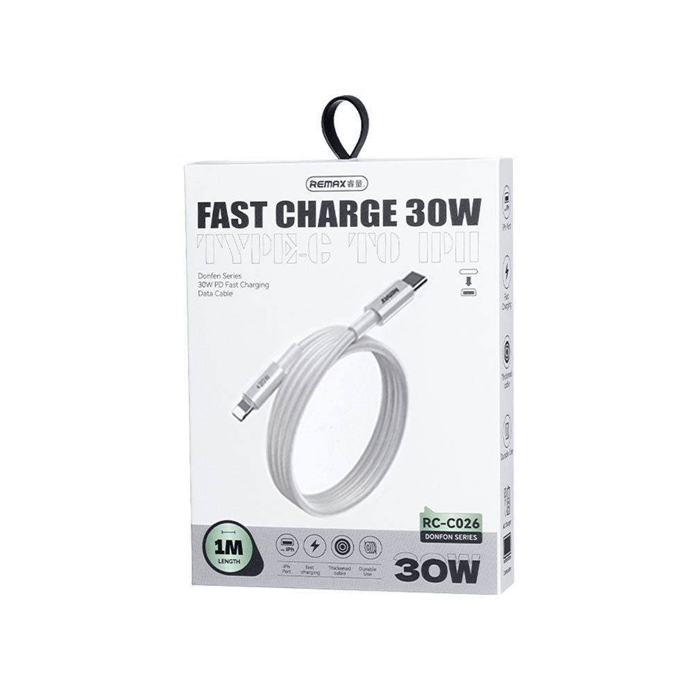 REMAX RC-C026 Donfon Series USB-C to Lightning 30W PD Fast Charging Cable – 1 Meter