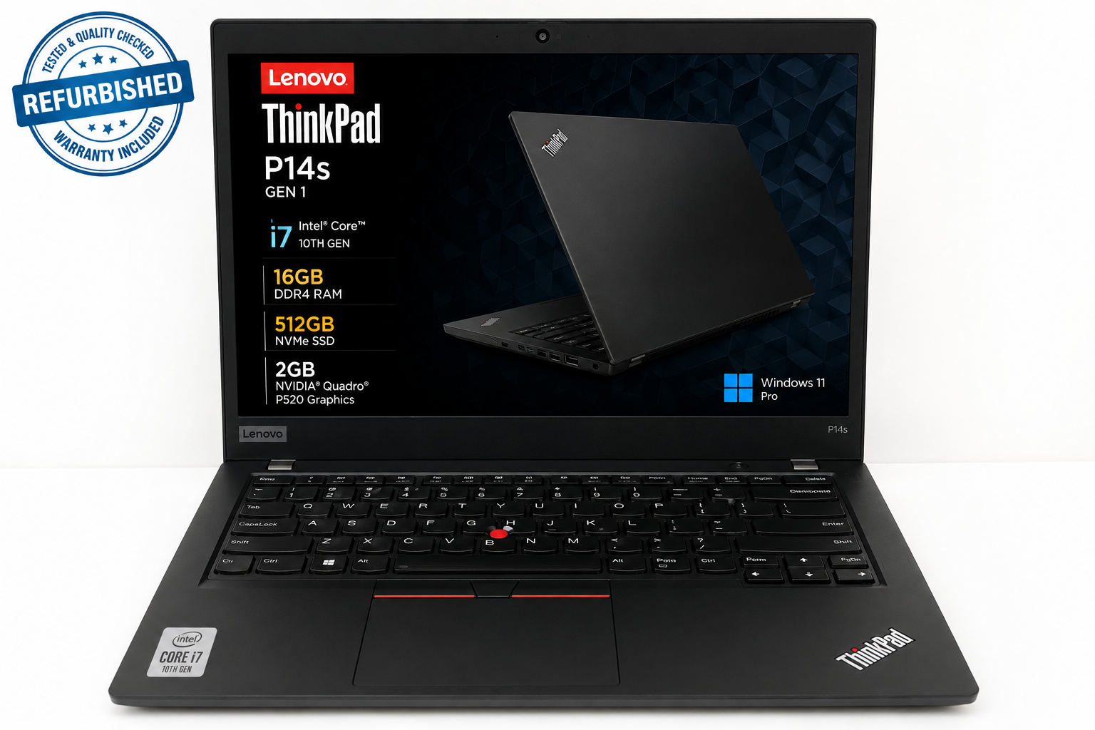 Lenovo ThinkPad P14s Core i7 10th Gen | 16GB RAM | 512GB SSD | 2GB Graphics