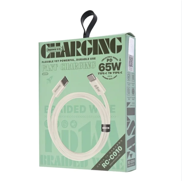 REMAX RC-C010 USB-C to USB-C 65W PD Fast Charging Cable – 1 Meter