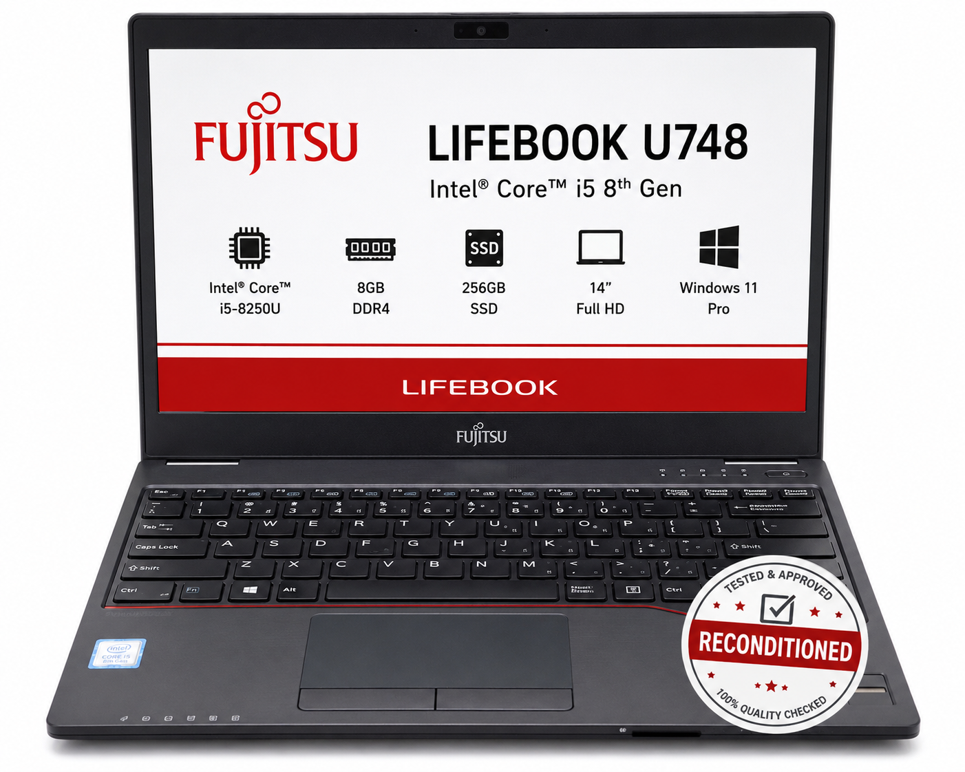 Fujitsu LIFEBOOK U748 Touch – Intel Core i5 8th Gen | 8GB RAM | 256GB SSD